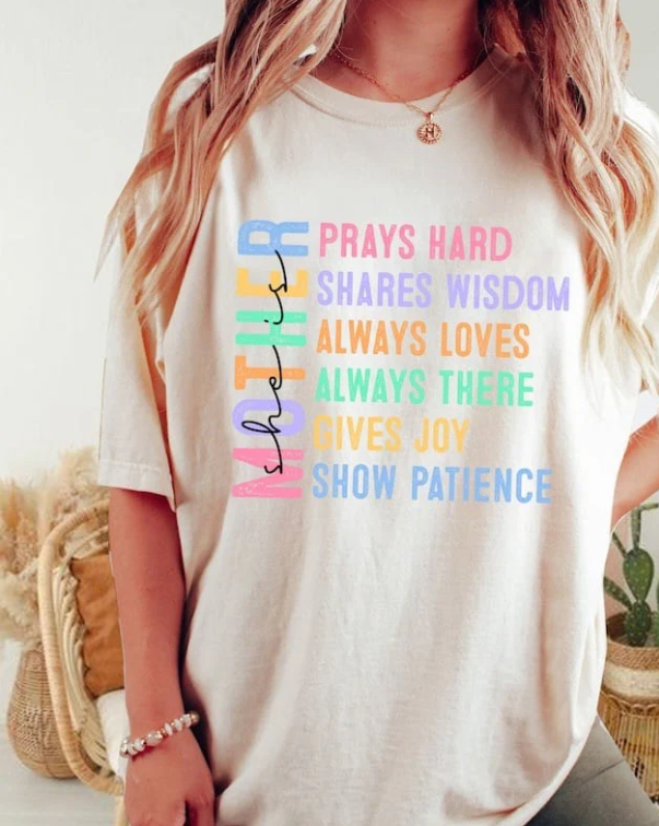 She is Mother Colorful-Peach Shirt