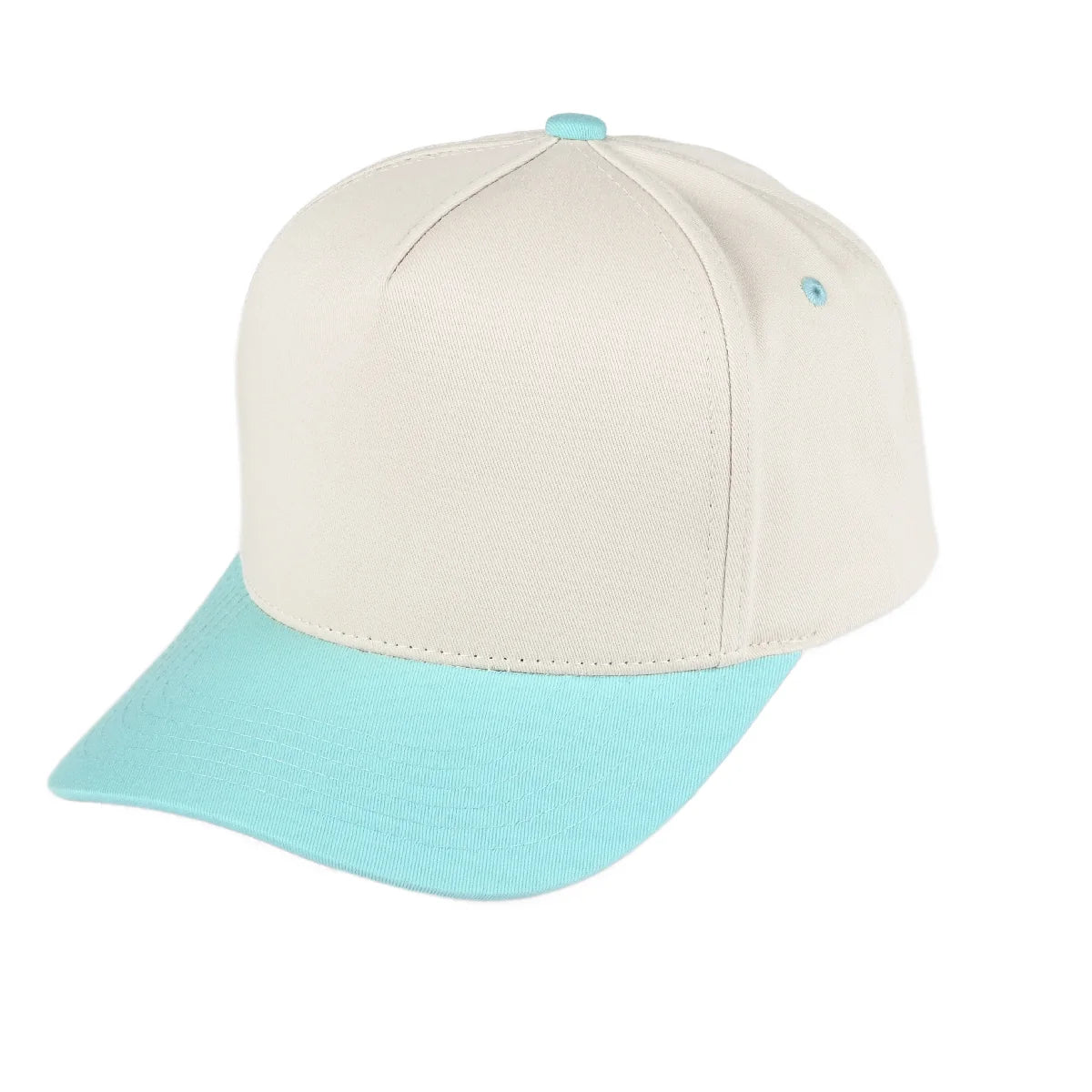 Two Tone Vintage Snapback Hat - Mint/Beige