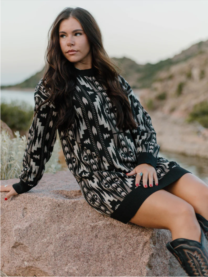Montana Aztec Sweater dress