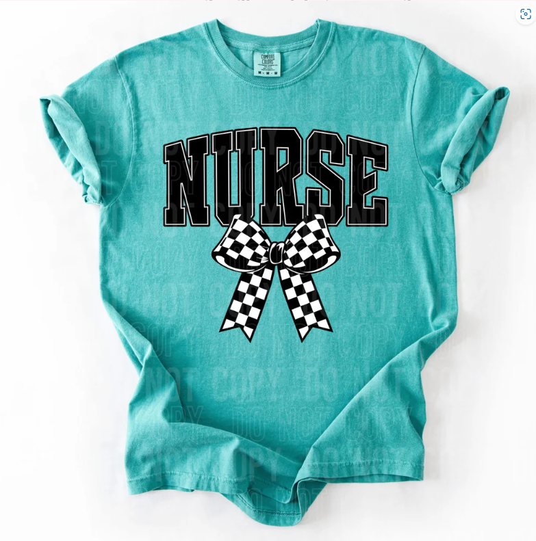 Nurse Checkered Bow