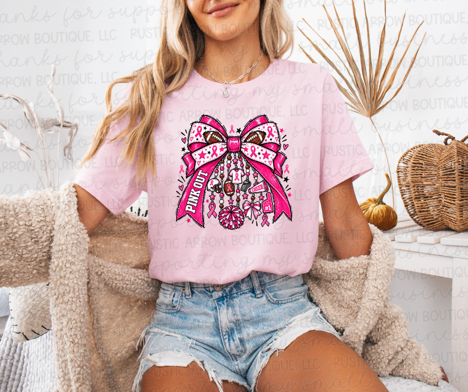Pink Out Bow with Charms