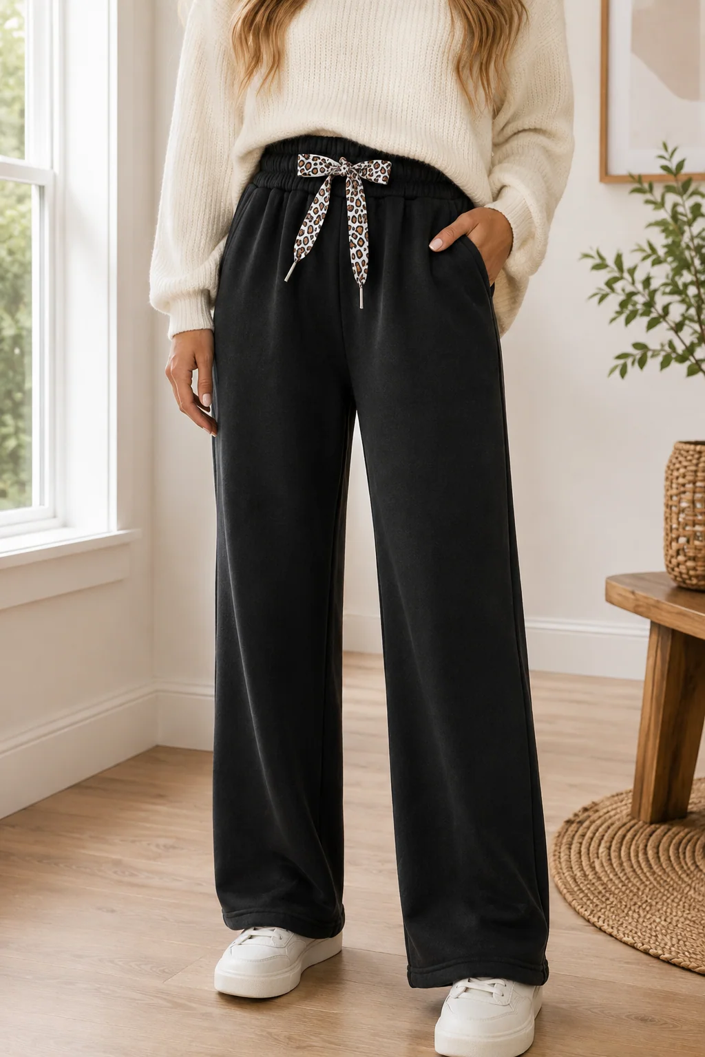 Pre-Order Fleece Leopard Drawstring Pants