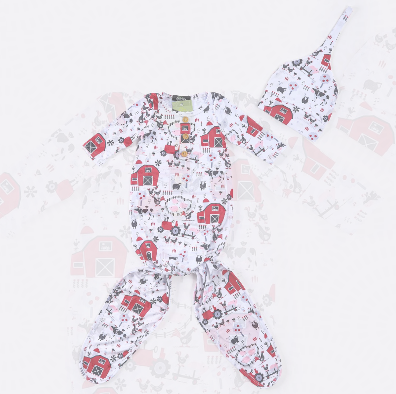 Red Barn Baby Knotted Gown