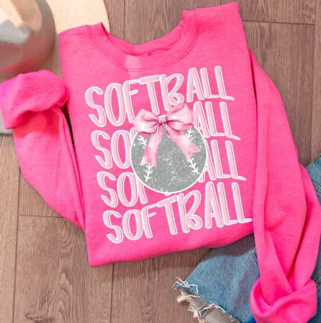 Pink Preppy Sports Softball