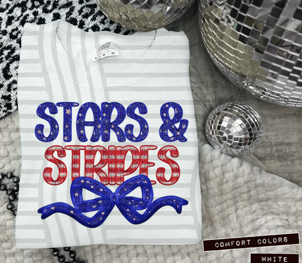 Stars and stripes blue bow
