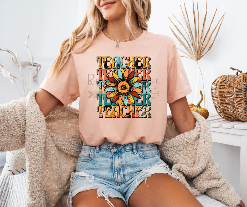 Teacher Stacked Floral