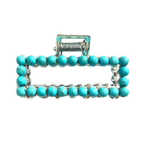 Western Mini Navajo Pearl Hair Claw - Turquoise