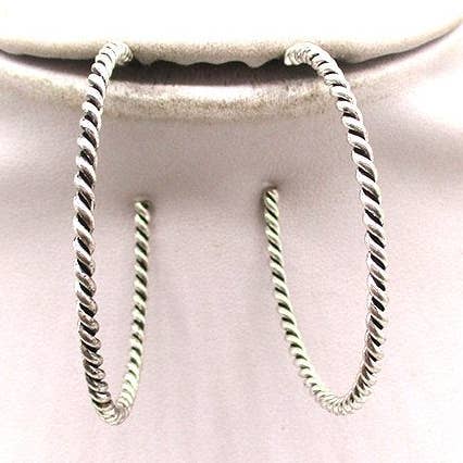 Western Twisted Medium Hoop Earrings