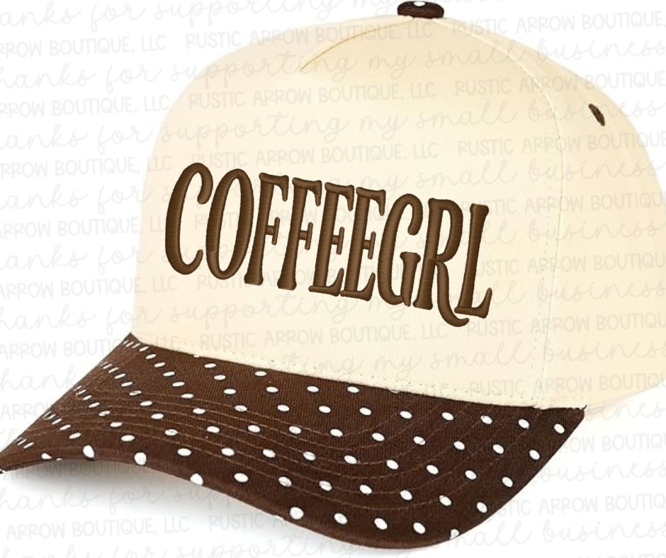 Coffee Girl Embroidered Hat
