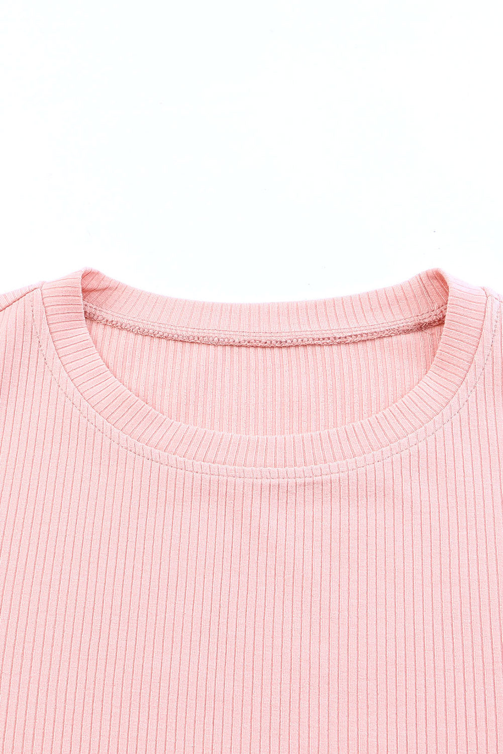 Blush Ruffle Sleeve Ribbed Knit Top