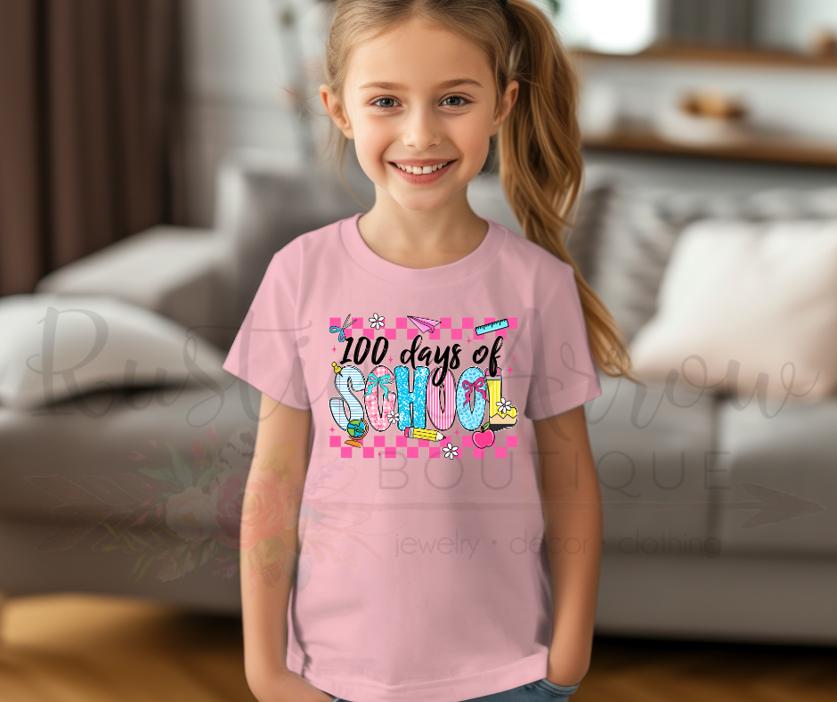 100 Days of School Checkered and Stripes