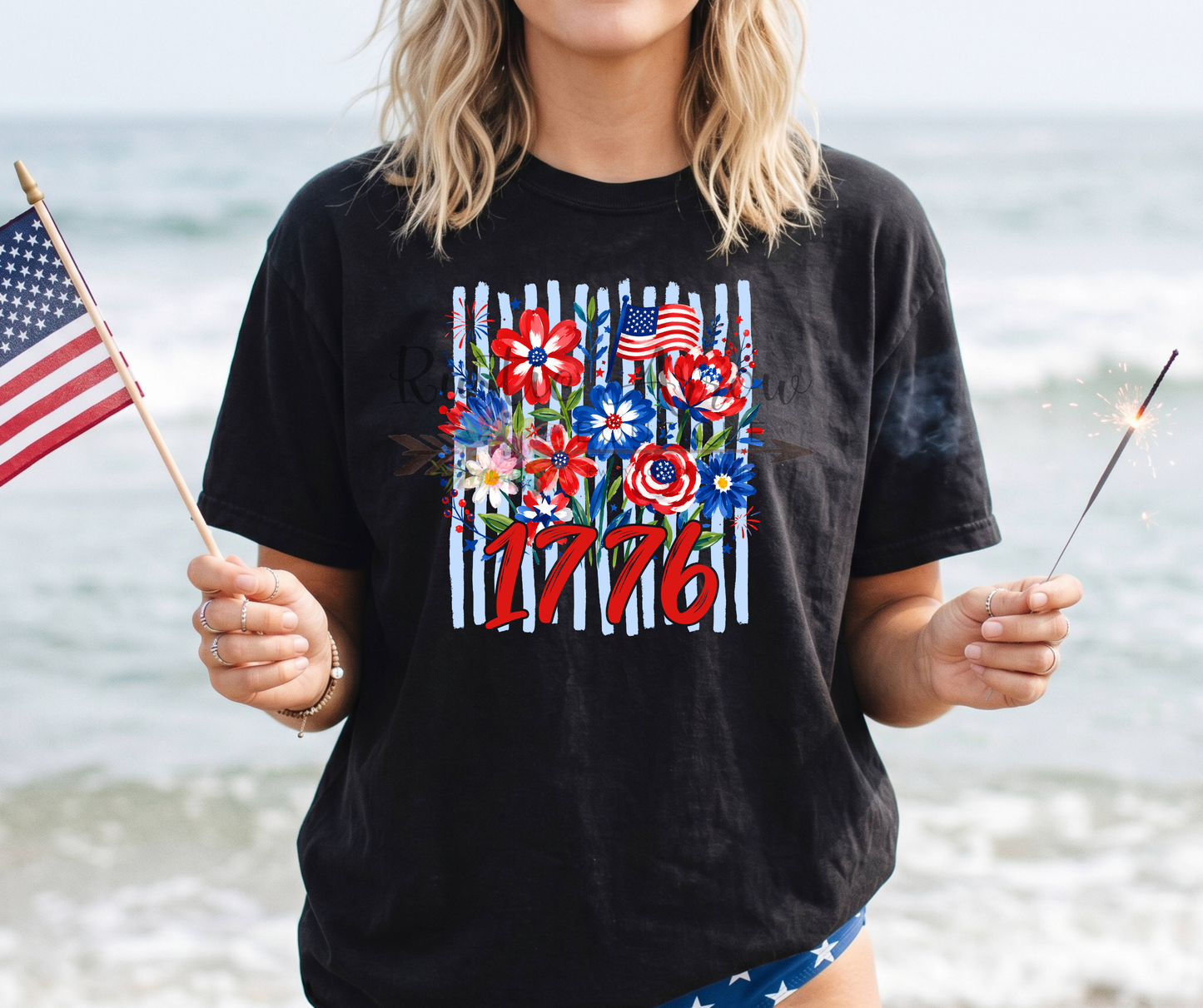 1776 Stripes and Flowers
