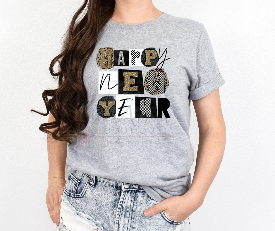 Happy New Year Gold Glitter