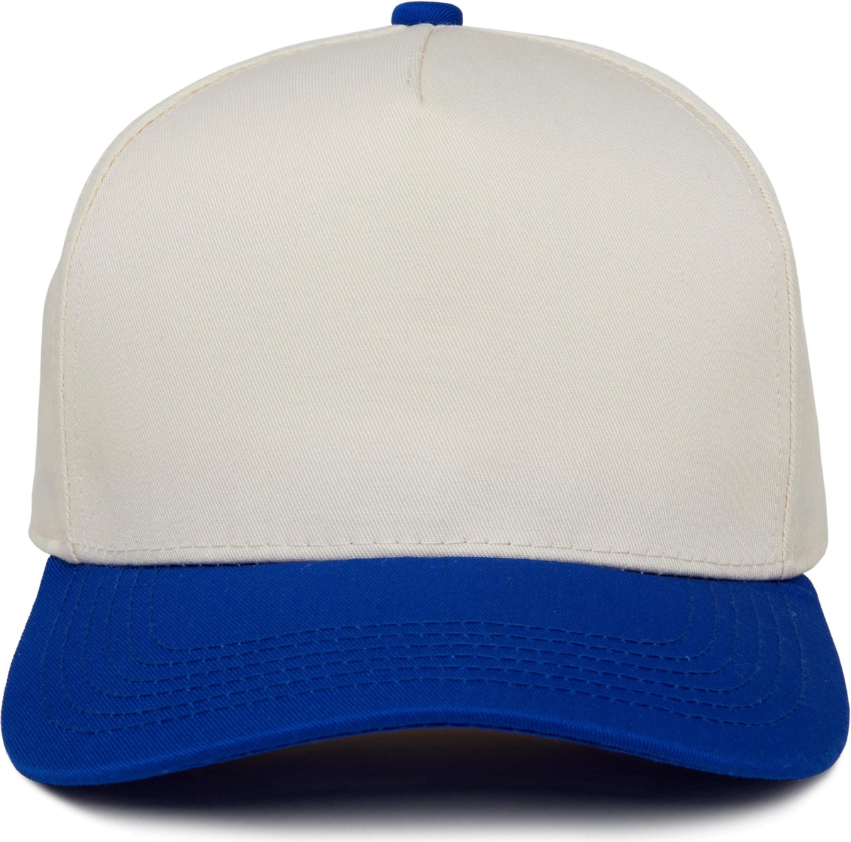 Two Tone Vintage Snapback Hat - Blue/Beige