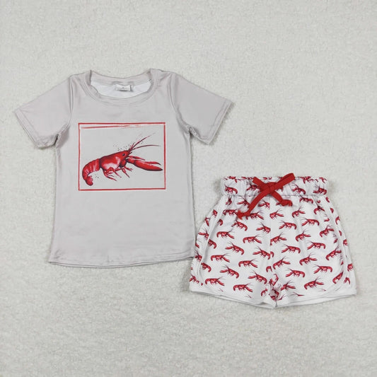 Grey Lobster Top W/ Matching Shorts