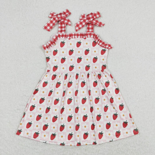 Strawberry Block Retro Flower Dress