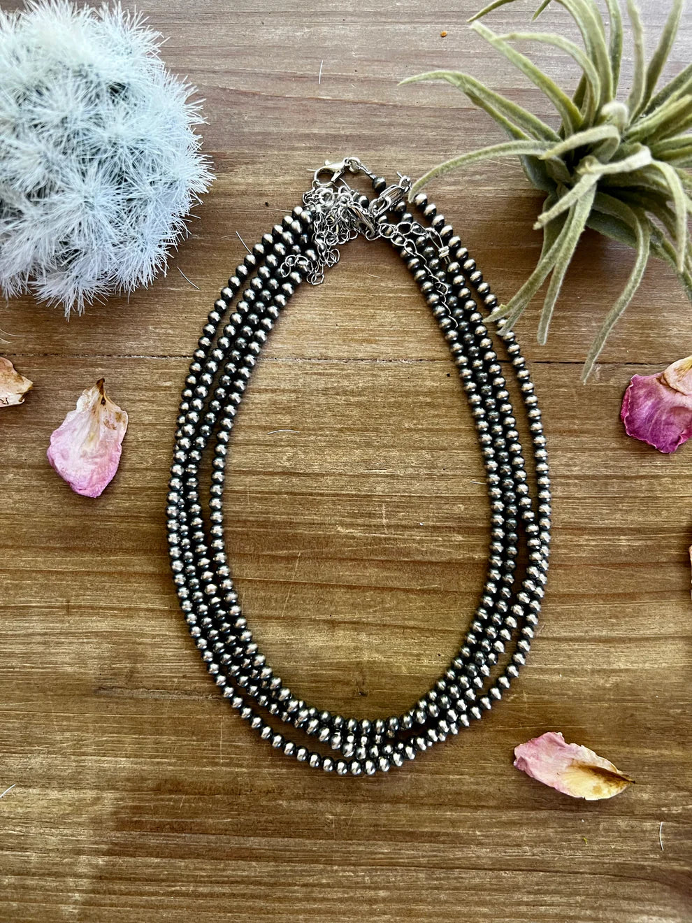 4 mm Sterling Silver Pearls choker