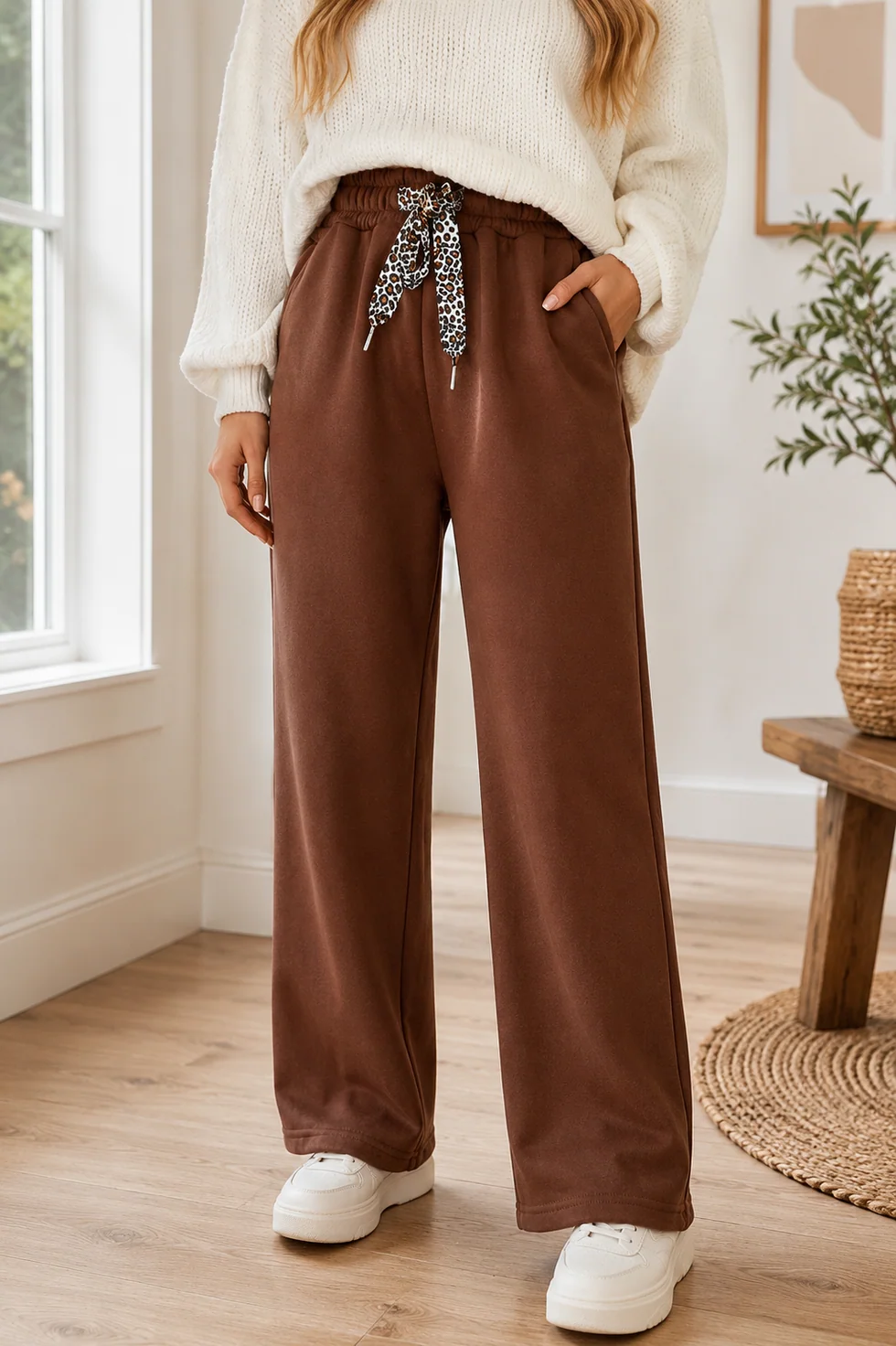 Pre-Order Fleece Leopard Drawstring Pants