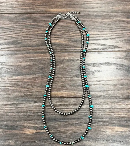 Handmade Polish Navajo Bead, Turquoise Necklace, 739061