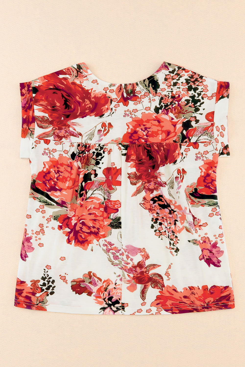 Red Floral Print Blouse