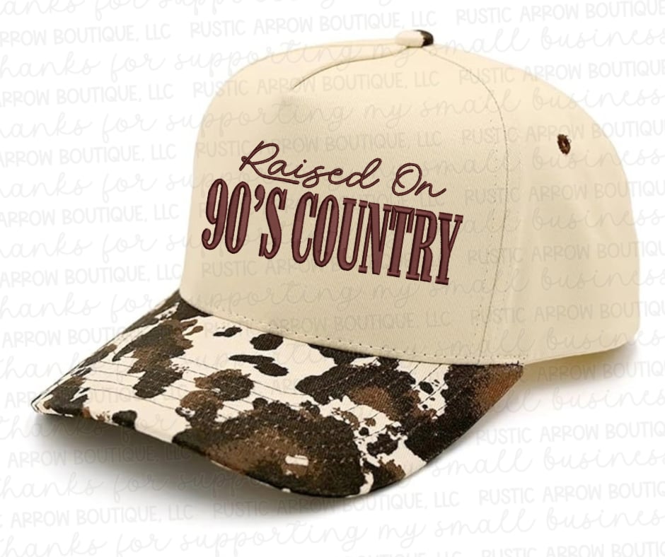 Raised on 90's Country Embroidered Hat