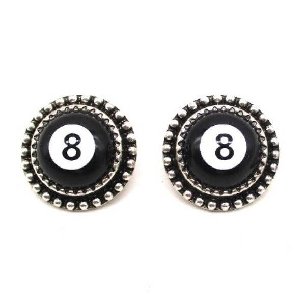 8 Ball Post Earrings