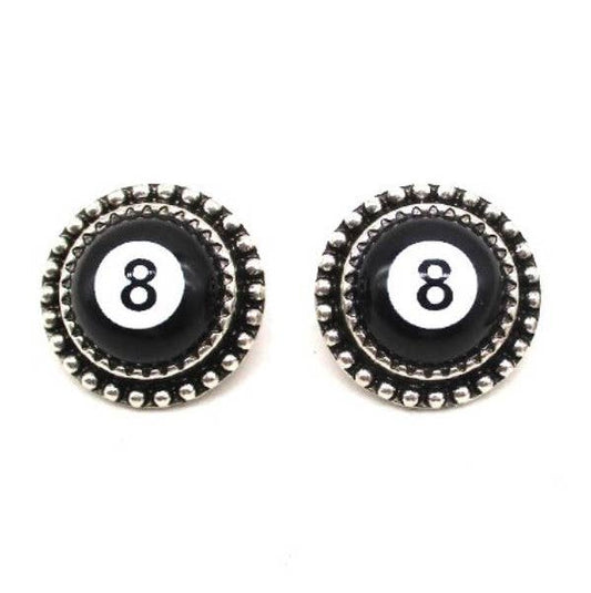 8 Ball Post Earrings