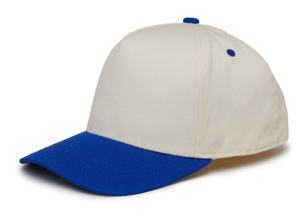 Two Tone Vintage Snapback Hat - Blue/Beige