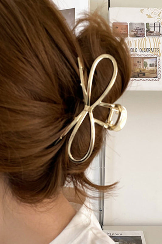 Gold Bow Hair Claw Clip