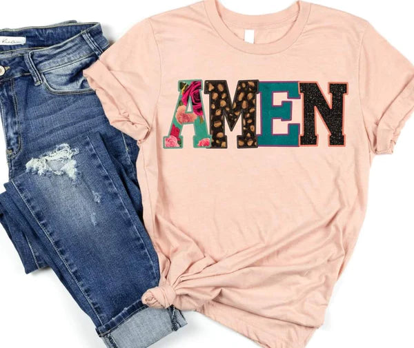 AMEN Faux Embroidery