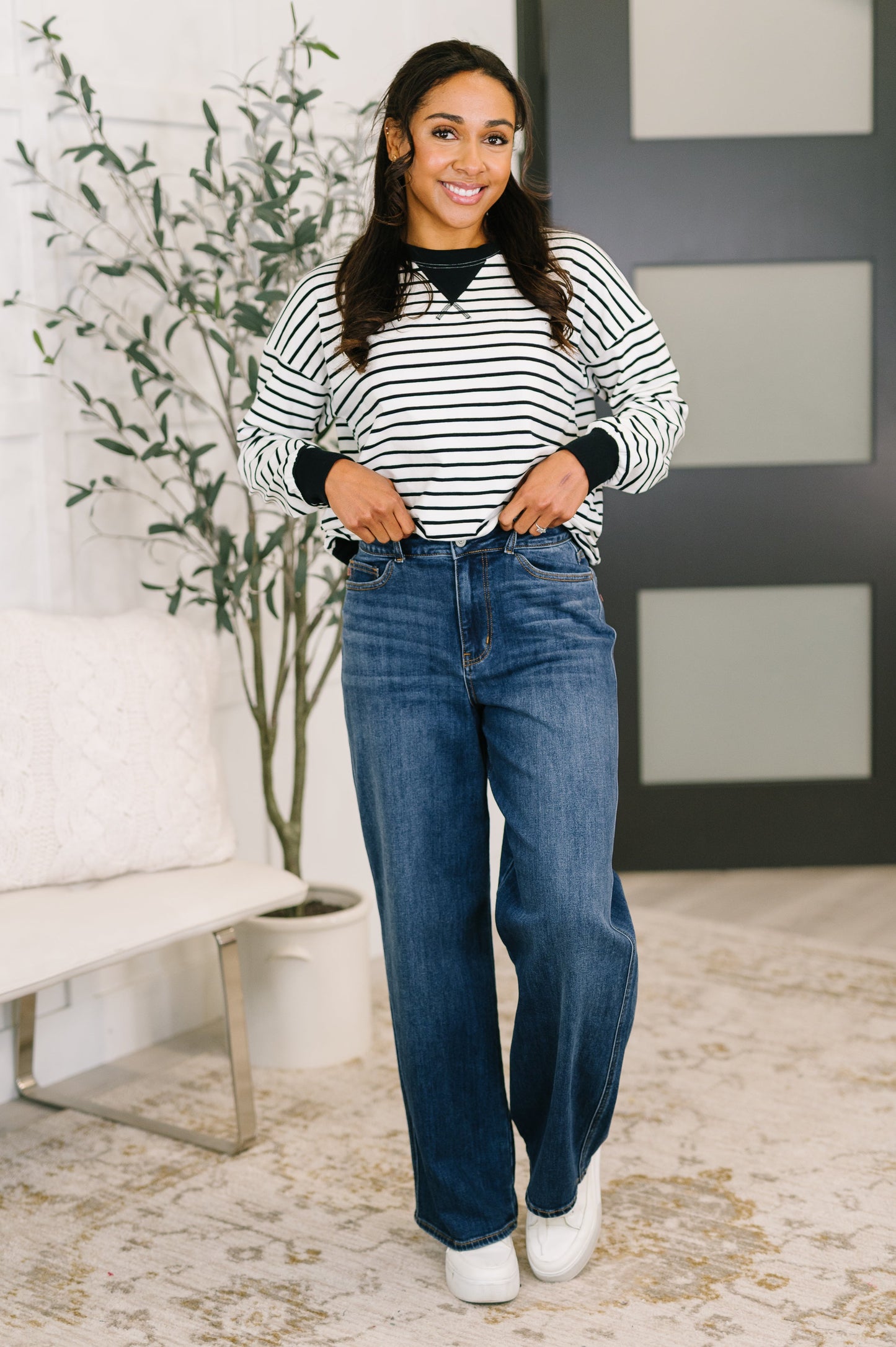 Almost Therapeutic Drop Shoulder Pullover in White and Black