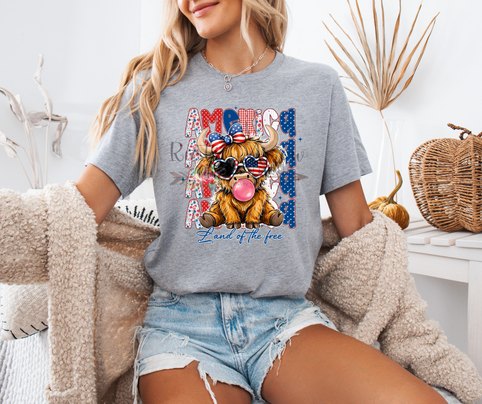 America Highland Cow Land of the Free