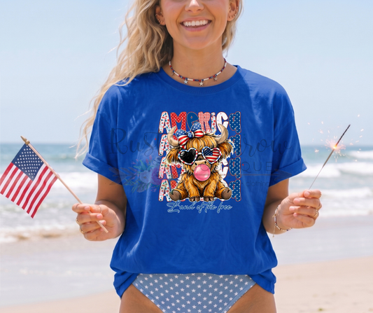 America Highland Cow Land of the Free-Youth and Adult