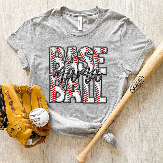 Baseball Mama Faux Embroidery