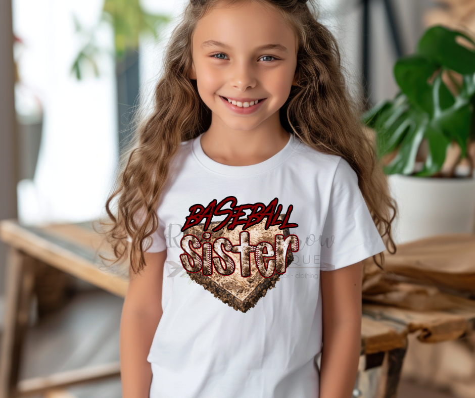 Baseball Sister with Muddy Base