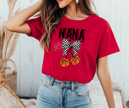 Checkered Basketball Cherries Nana