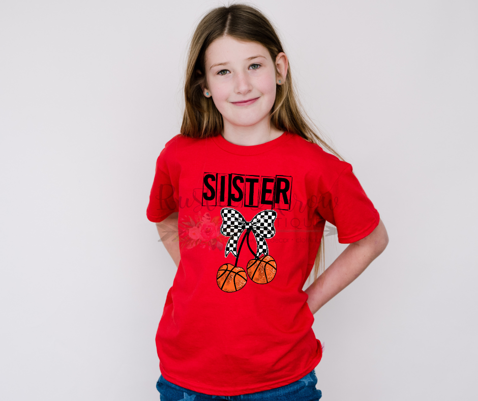 Checkered Basketball Cherries Sister