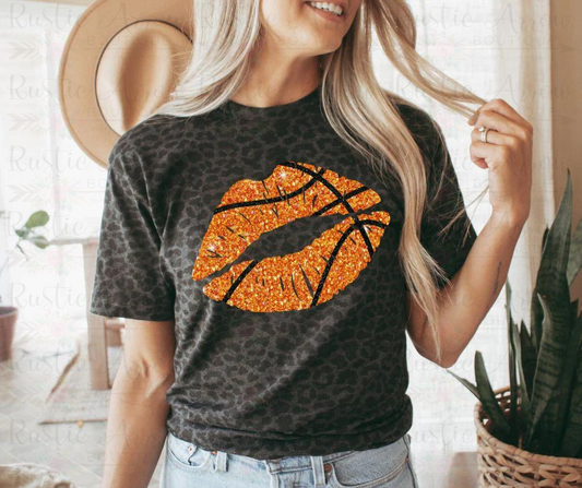 Basketball Kiss (faux sequins/glitter)