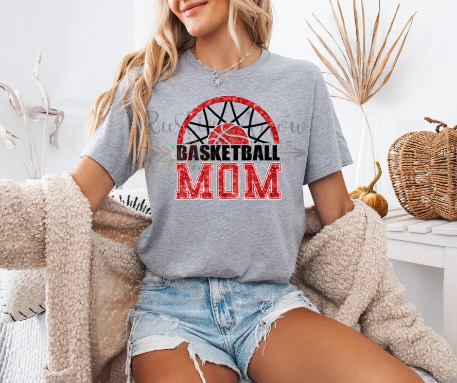 Basketball Hoop Mom Red