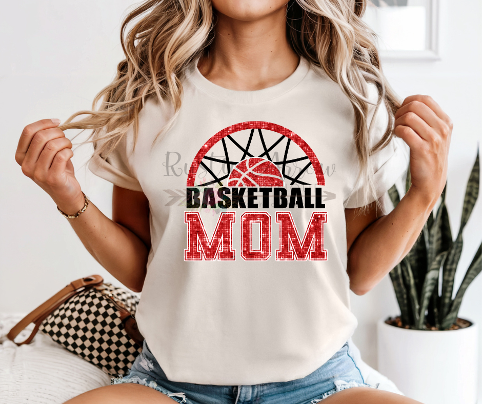Basketball Hoop Mom Red
