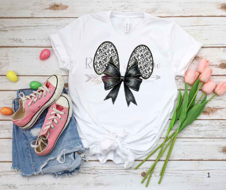 Black Floral Bunny Ears