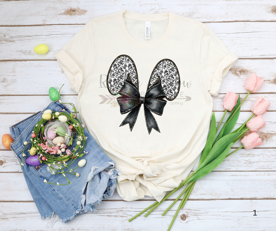 Black Floral Bunny Ears