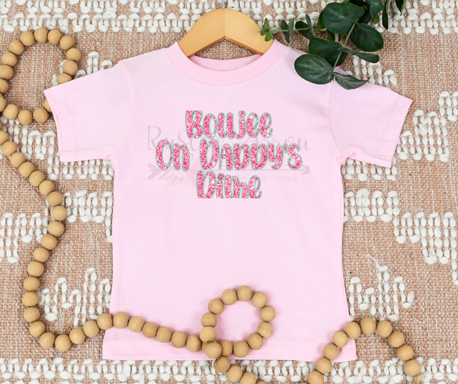 Boujee on Daddy's Dime Faux Pink Glitter
