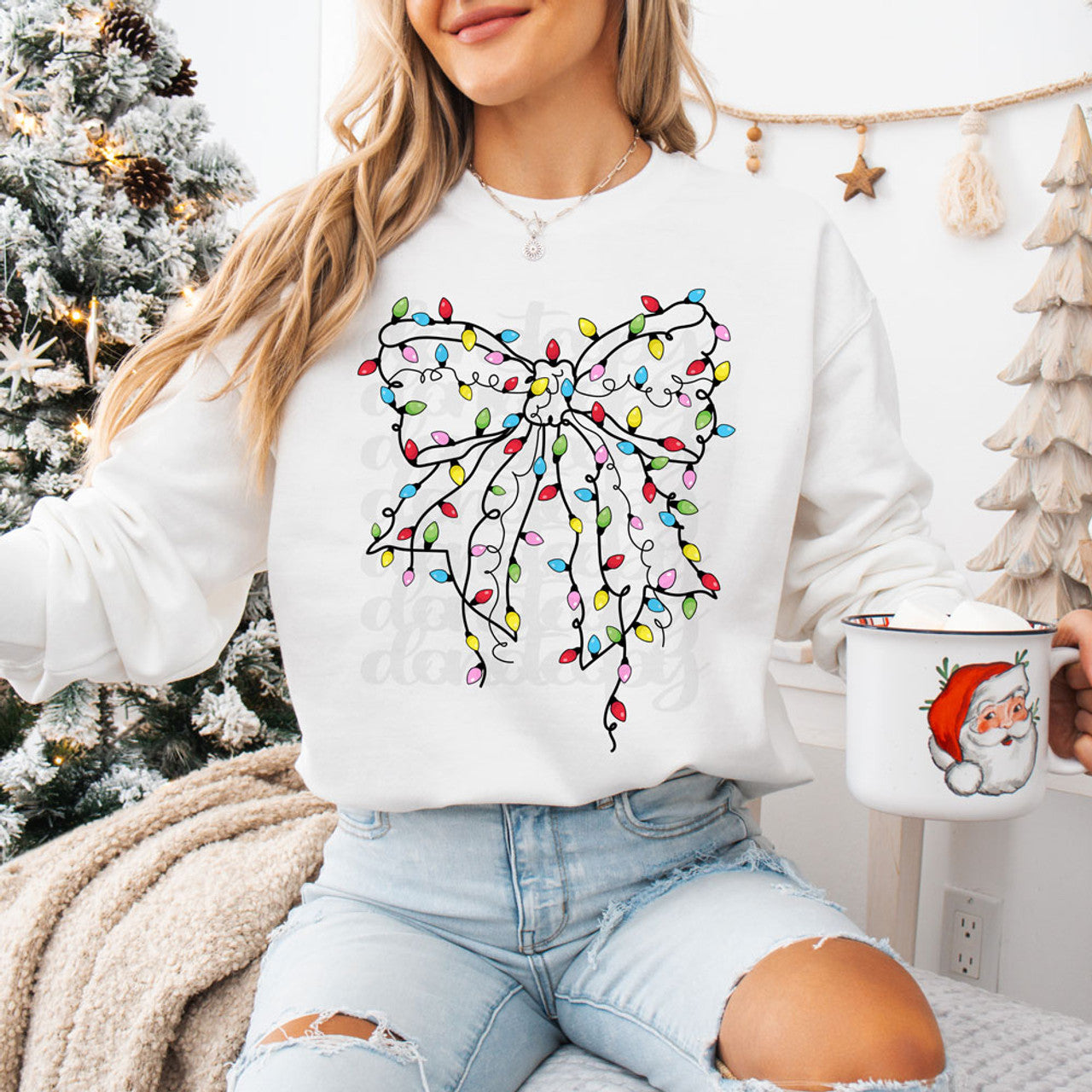 Bright Christmas Light Bow-Long Sleeve