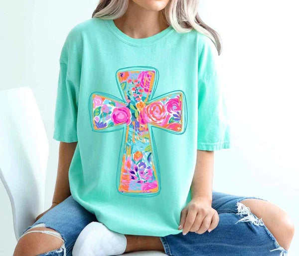 Bright Floral Cross