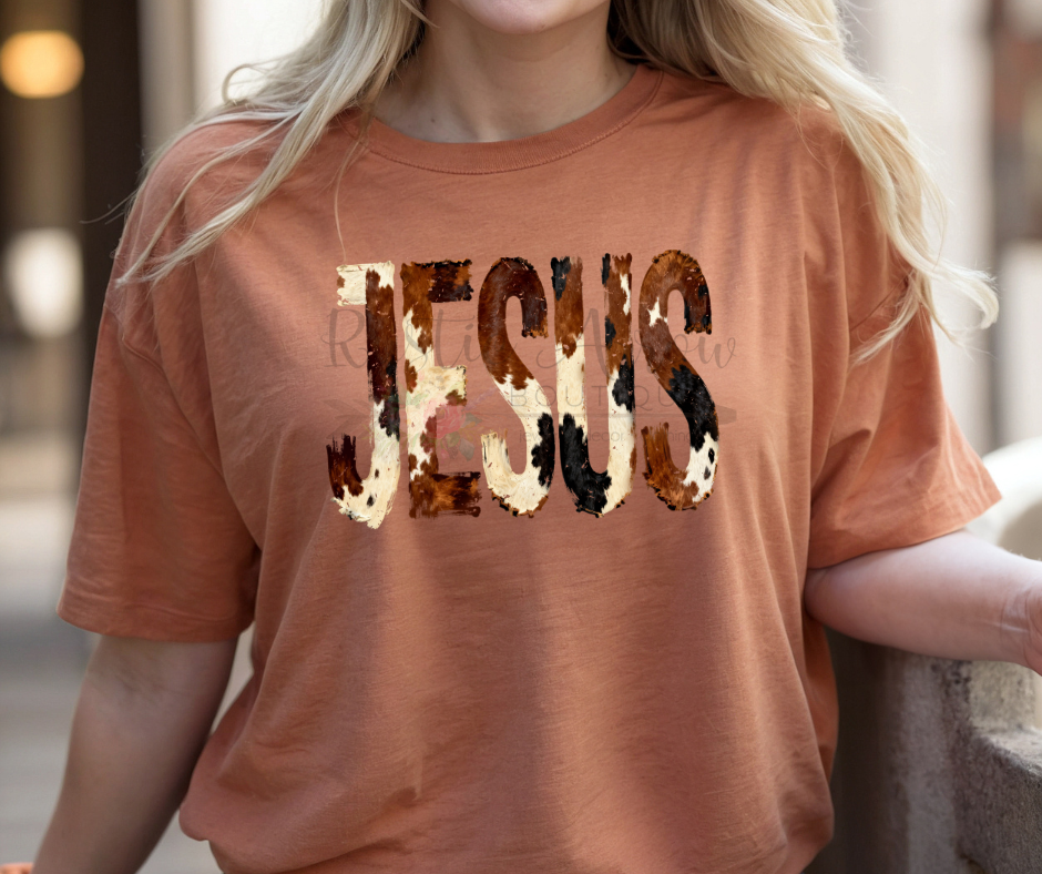 Brushstroke Cowprint Jesus