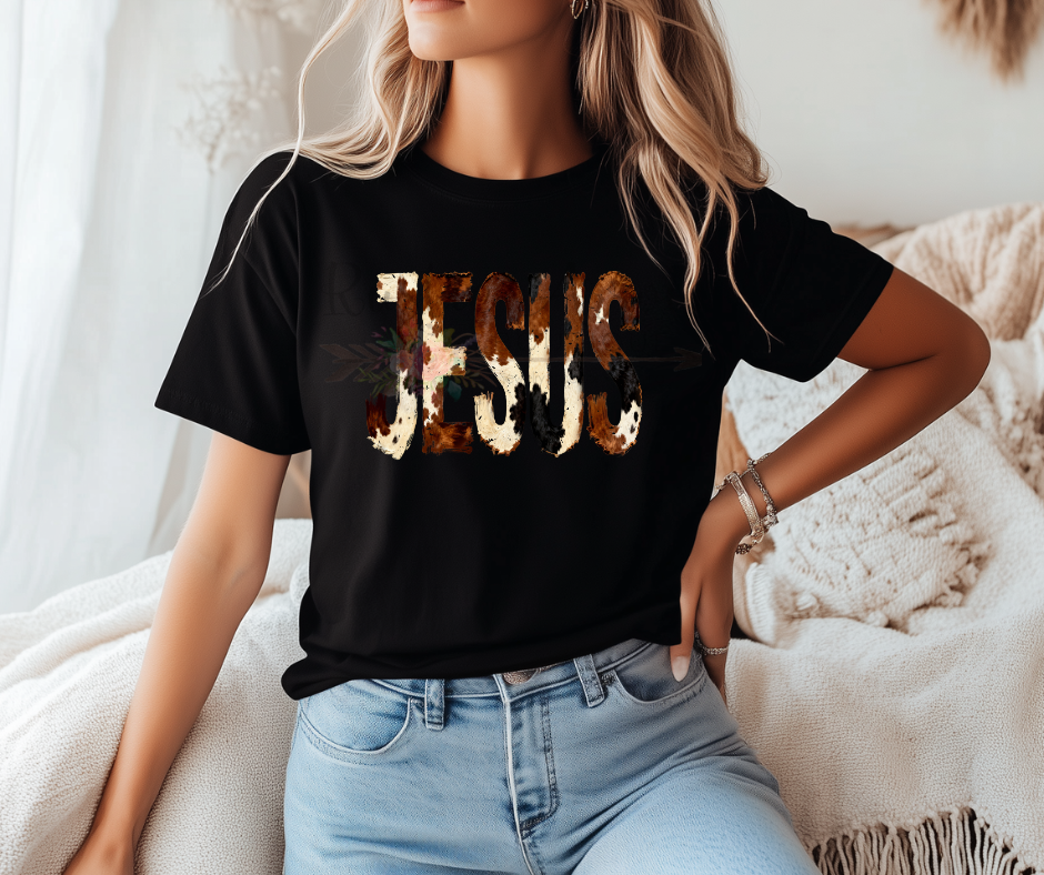 Brushstroke Cowprint Jesus