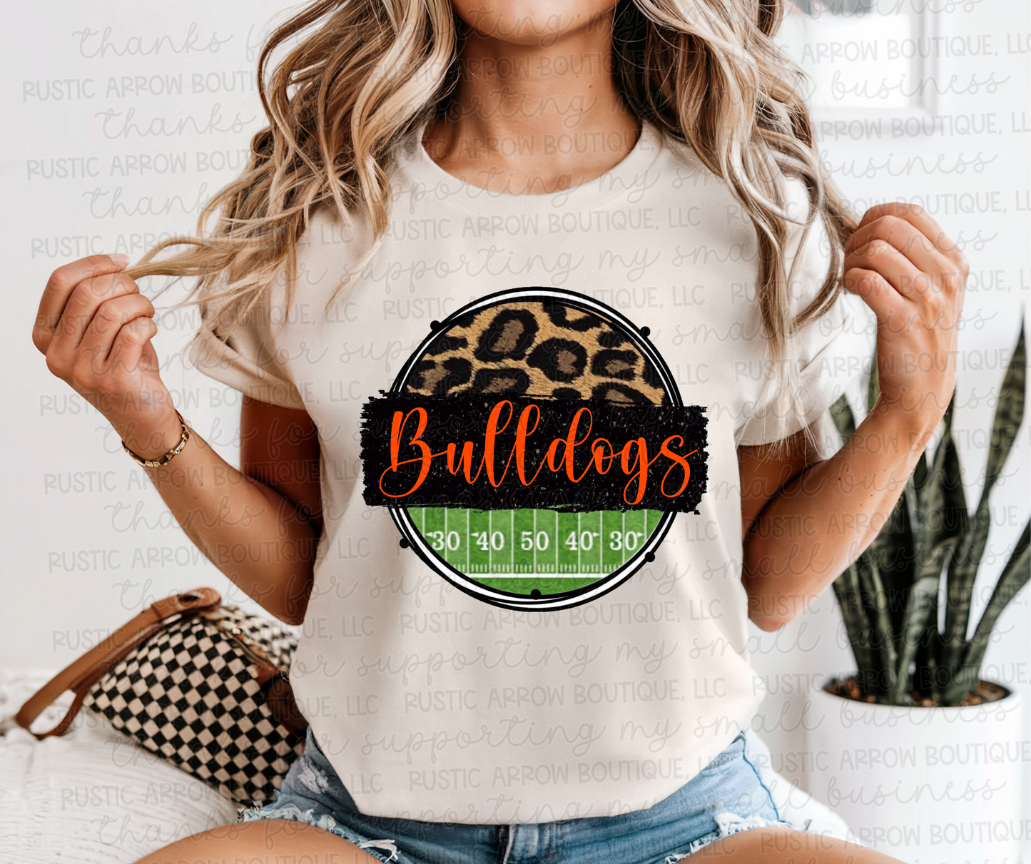 Bulldog Leopard and Football Field