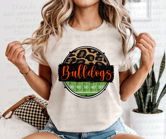 Bulldog Leopard and Football Field