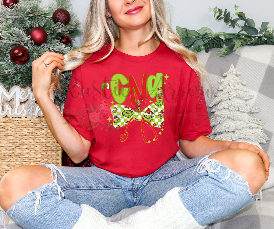 CNA Christmas Grinch Bow